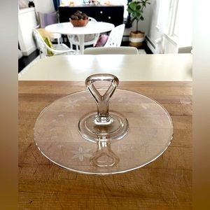 Vintage | Etched Glass | Serving Tray | Tidbit | Dessert Platter | Appetizer